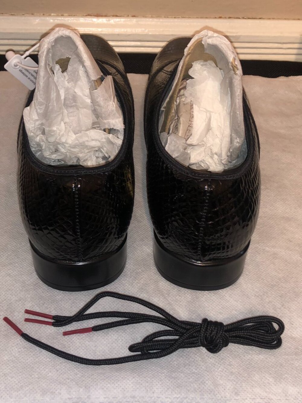 DanceandSway Mens Black Patent Croc Embossed Oxford Dance Shoes Sz 11 EU 43 - Picture 3 of 11
